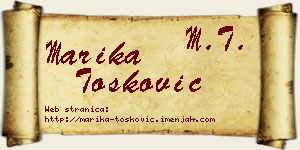 Marika Tošković vizit kartica